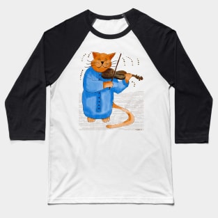 Cool Fiddle Cat Baseball T-Shirt